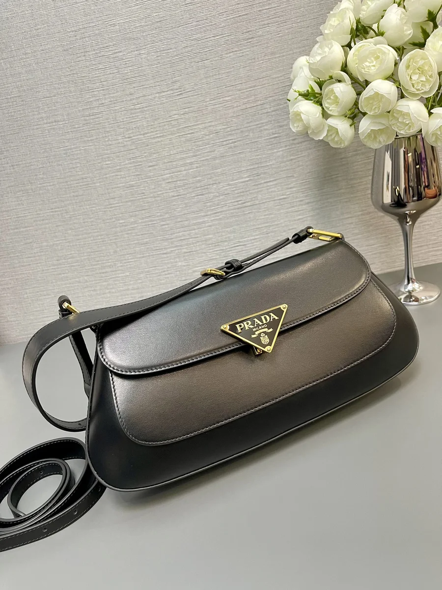 Prada Modern 1BD344 小號黑色皮革肩背包 4 Prada Modern 1BD344 小號黑色皮革肩背包