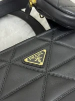 Prada Symbole 1BG545 中號黑色皮革托特包：圖片 8