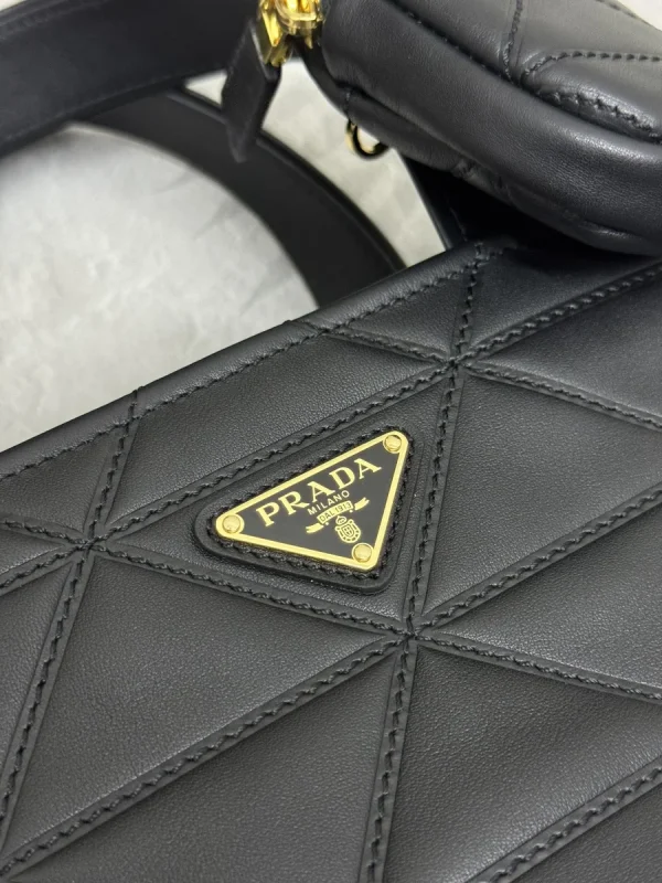 Prada Symbole 1BG545 中號黑色皮革托特包：圖片 8