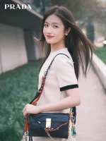 Prada Soft 1BD379 小號黑色皮革單肩包：圖片 6