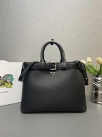 Prada Napa 1BA416 中號黑色皮革托特包：圖片 2