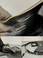Prada Arqué 1BC194 中號黑色漆皮肩背包：圖片 10