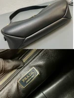Prada Aimée 1BC229 中號黑色皮革單肩包：圖片 10
