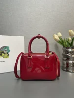 Prada Galleria 1BA906 小號桃紅色漆皮托特包：圖片 3