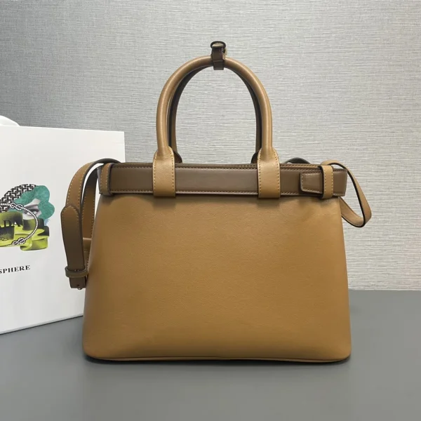 Prada Re-Nylon 1BA434 中號黑色皮革單肩包：圖片 3