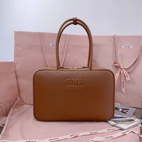 MiuMiu 皮革Beau手袋包包-5BB117：圖片 2