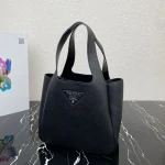 Prada Flou 1BG335 小號黑色皮革手提包：圖片 7