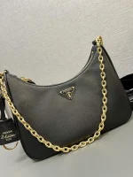 Prada Re-Edit 1BH204 中號灰色皮革肩背包：圖片 6