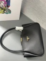 Prada Enamel 1BA444 中號黑色皮革手提包：圖片 10