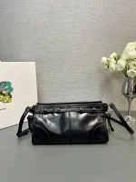Prada Eleg 1BH215 小號黑色皮革肩背包：圖片 3