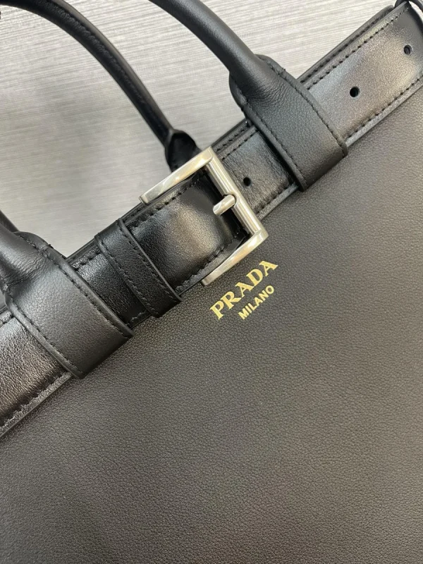 Prada Napa 1BA416 中號黑色皮革托特包：圖片 7