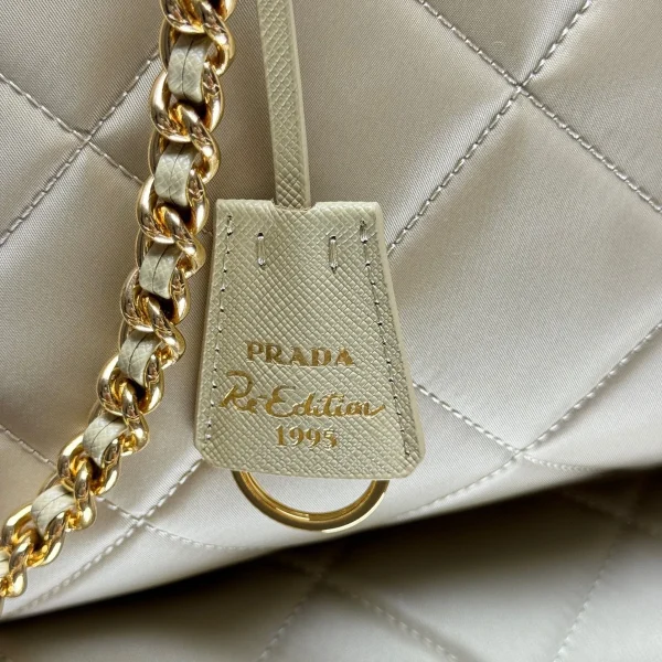 Prada Re-Nylon 1BG529 中號灰色尼龍手提包：圖片 7