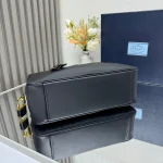 Prada ReNylon 1BB132 中號黑色皮革托特包：圖片 5