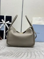 高仿包包Prada Soft 1BA451 小號灰色皮革肩背包：圖片 3