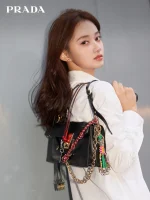 Prada Soft 1BD379 小號黑色皮革單肩包：圖片 2