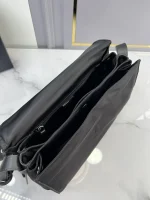 Prada Re-Nylon 1BD255 中號黑色皮革肩背包：圖片 9