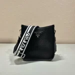 Prada Mini 1BH191 小號黑色皮革單肩包：圖片 2