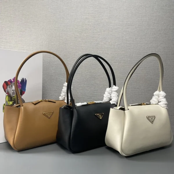 Prada Classic 1BA444 小號黑色皮革手提包：圖片 2