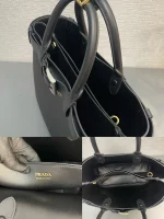 Prada Napa 1BA416 中號黑色皮革托特包：圖片 10