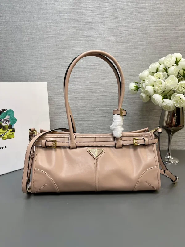 Prada Geometric 1BA426 中號白色皮革托特包：圖片 2