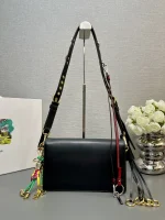 Prada Soft 1BD379 小號黑色皮革單肩包：圖片 9