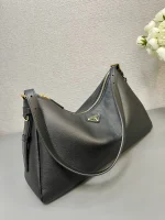 Prada Aimée 1BC228 大號黑色皮革單肩包：圖片 4