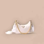 Prada Re-Edit 1BH204 小號粉色皮革單肩包