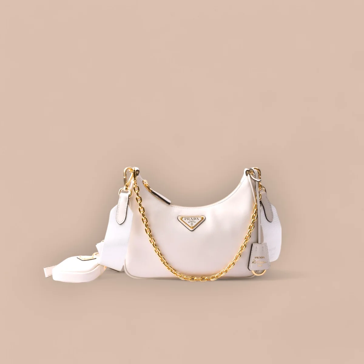 Prada Re-Edit 1BH204 小號粉色皮革單肩包 1 Prada Re-Edit 1BH204 小號粉色皮革單肩包