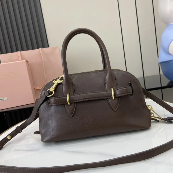 MiuMiu FROMTHERUNWAYAveure納帕皮革手挽手袋包包-5BB169：圖片 6