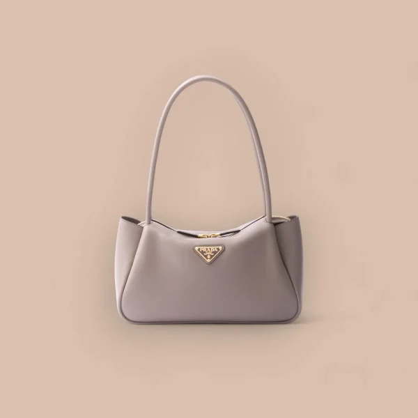 Prada Soft 1BA444 中號白色皮革托特包