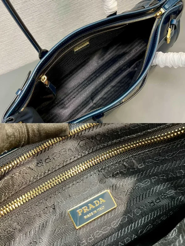 Prada Modern 1BA433 中號黑色皮革托特包：圖片 10