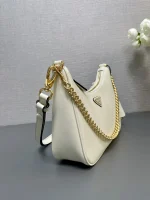Prada Naplak 1BC204 中號銀色漆皮單肩包：圖片 7