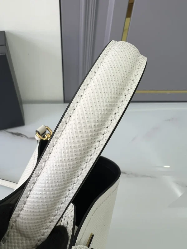 Prada Panier 1BA212 小號棕色皮革托特包：圖片 8
