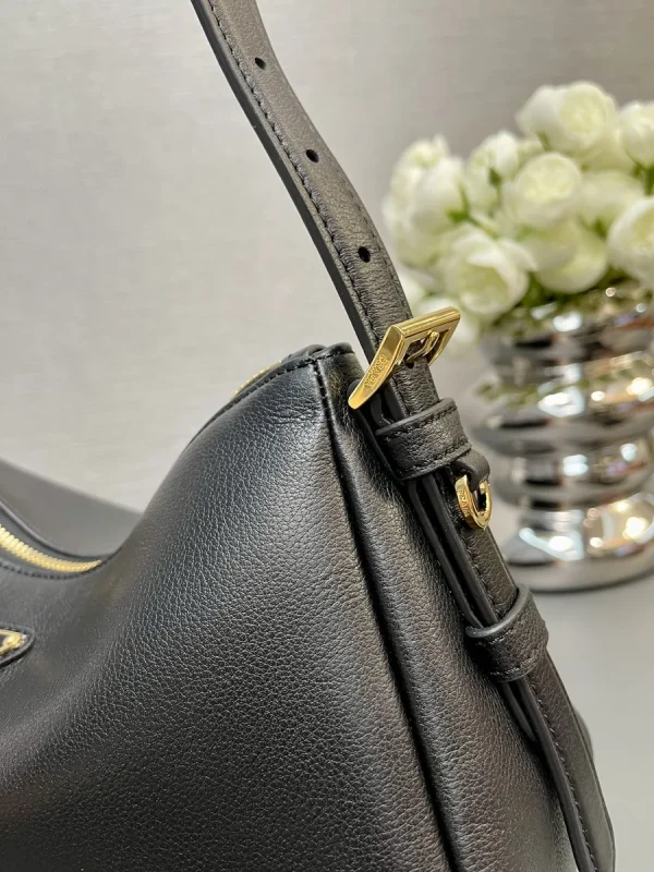 Prada Aimée 1BC229 中號黑色皮革單肩包：圖片 7