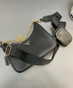Prada Re-Edit 1BH204 中號灰色皮革肩背包：圖片 8