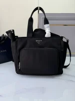 Prada ReN 1BG102 中號黑色尼龍托特包：圖片 2