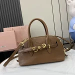 MiuMiu FROMTHERUNWAYAveure納帕皮革手挽手袋包包-5BB169：圖片 5