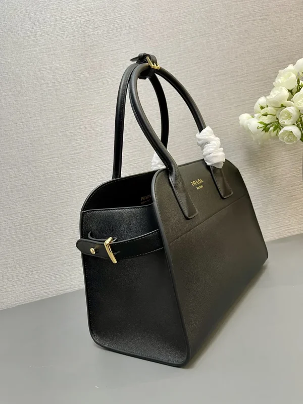 Prada Galleria 1BG538 中號黑色皮革托特包：圖片 6