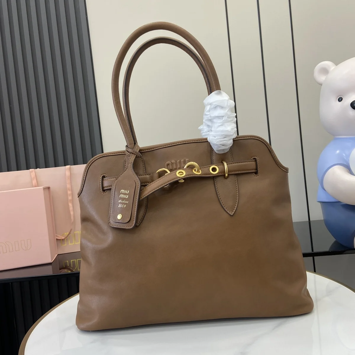 MiuMiu Aveure納帕皮革手袋包包-5BG291 9 MiuMiu Aveure納帕皮革手袋包包-5BG291