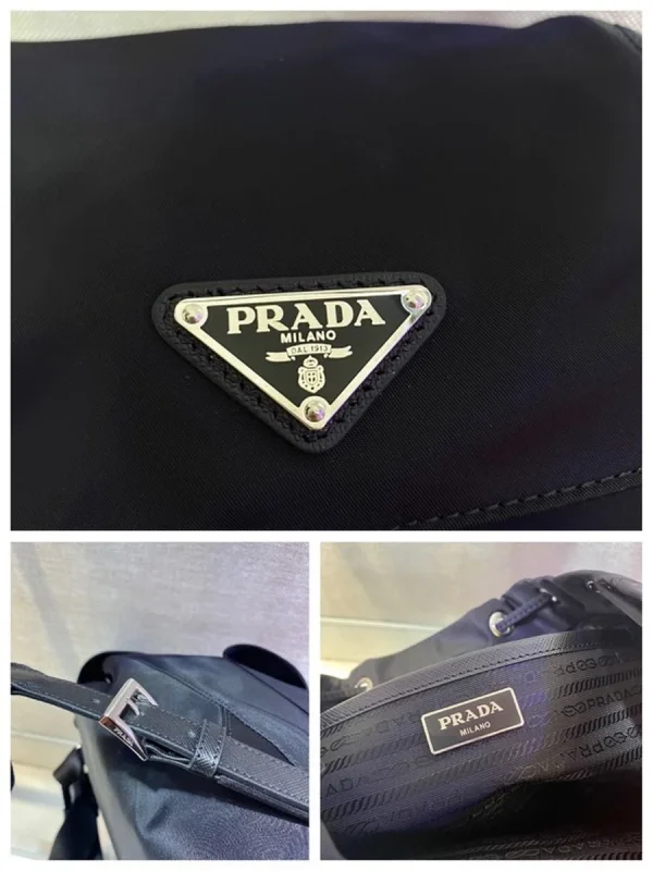 Prada Re-Nylon 1BZ677 中號黑色尼龍背囊：圖片 10