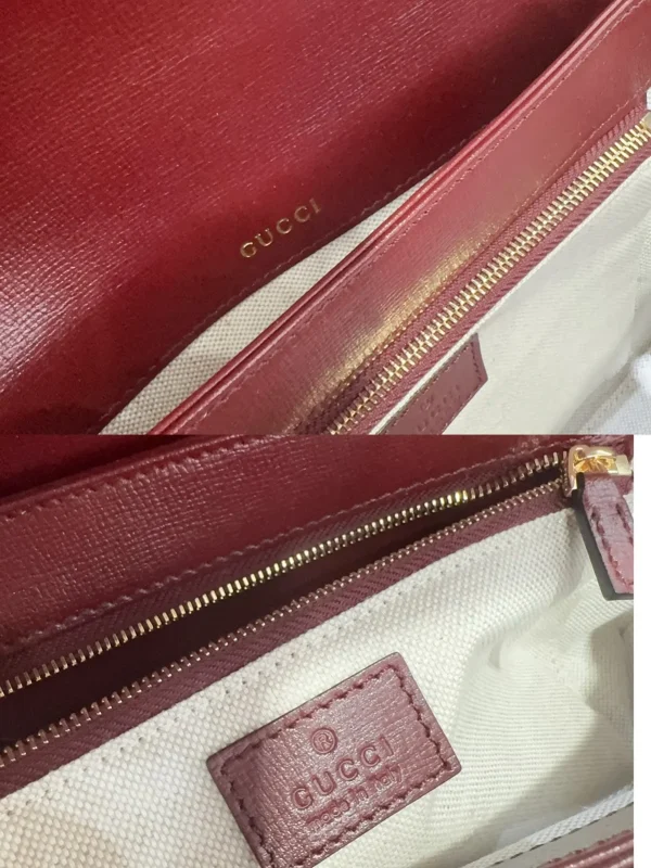 GUCCI 1955馬銜扣棕色皮革翻蓋包-602204：圖片 10