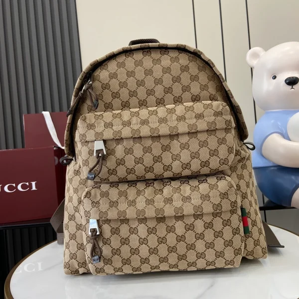 GUCCI Original GG中號米棕帆布後背包-800265：圖片 2