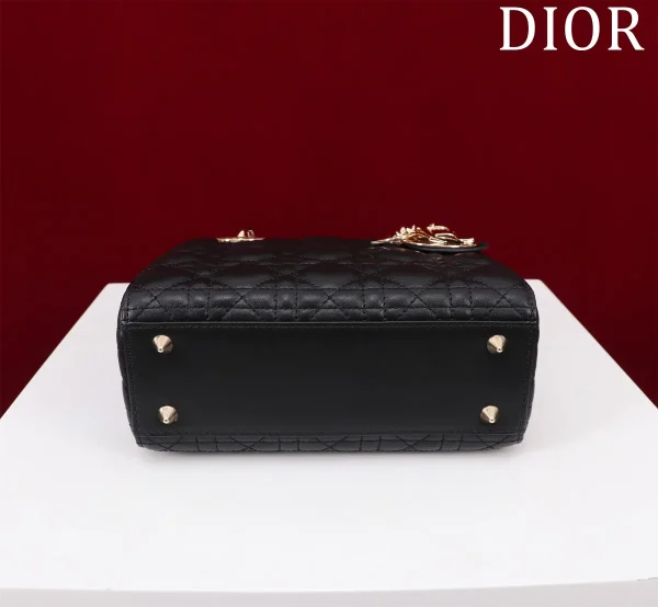 Dior Lady 黑色羊皮斜挎包小號PM-M0538：圖片 4