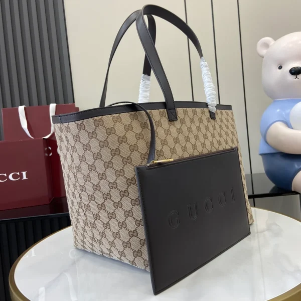GUCCI Totissima中號黑色帆布托特包-788203：圖片 3