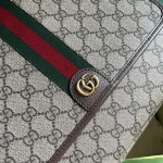 GUCCI Ophidia中米棕帆布郵差包-761741：圖片 6
