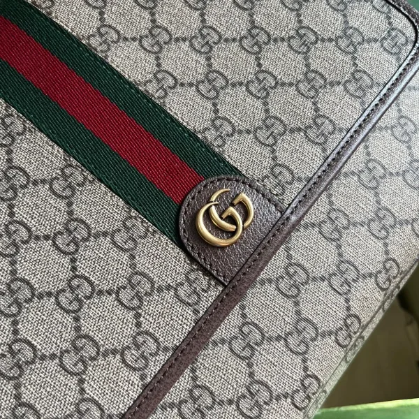 GUCCI Ophidia中米棕帆布郵差包-761741：圖片 6