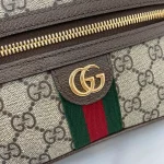 GUCCI Ophidia超迷你米白帆布斜揹包-816357：圖片 5