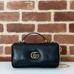 GUCCI GG Milano迷你黑色蓬鬆皮革斜揹包-806017：圖片 2