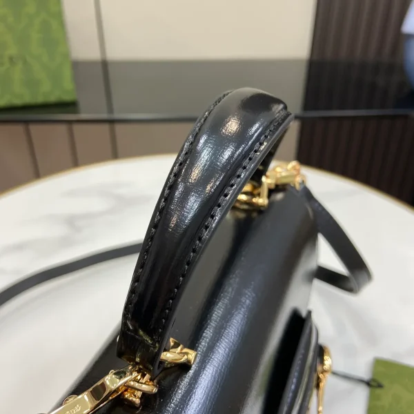 GUCCI Horsebit 1955米棕皮革肩揹包-781387：圖片 7