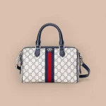 GUCCI GG Supreme小號米棕帆布手提包-772061